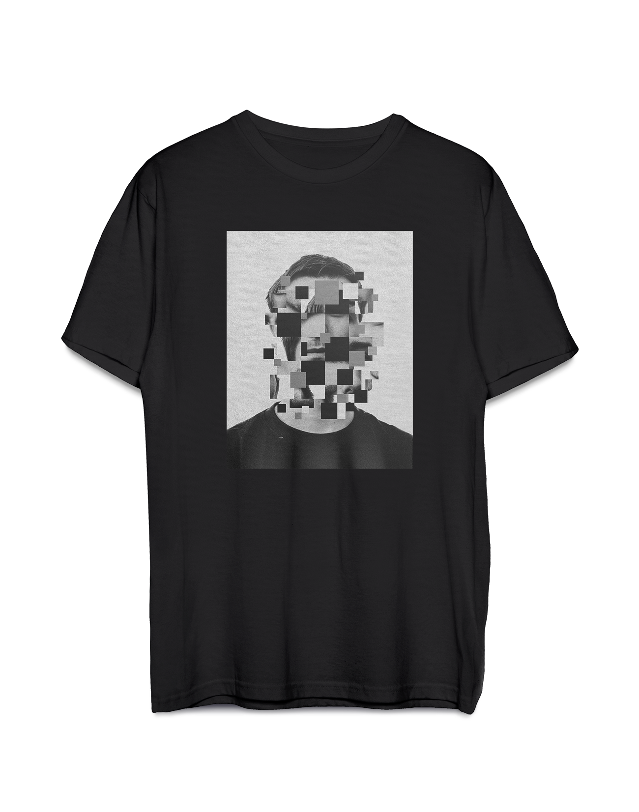 Encrypted Face black unisex t-shirt