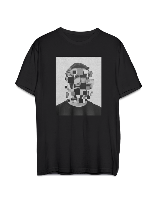 Encrypted Face black unisex t-shirt