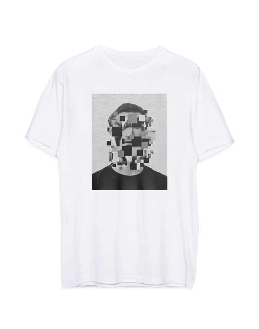 Encrypted Face white unisex t-shirt